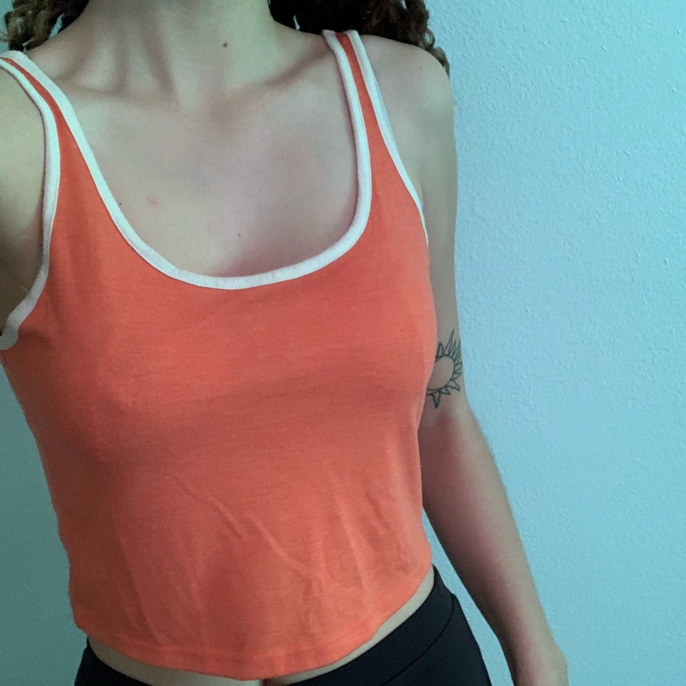 Orange Cropped Tank Top